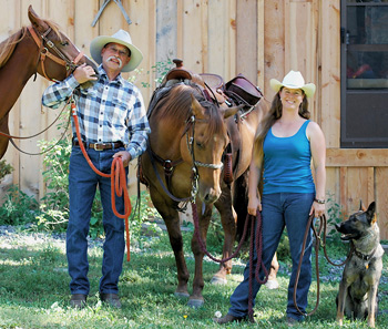 Don, Josy with horses and dog